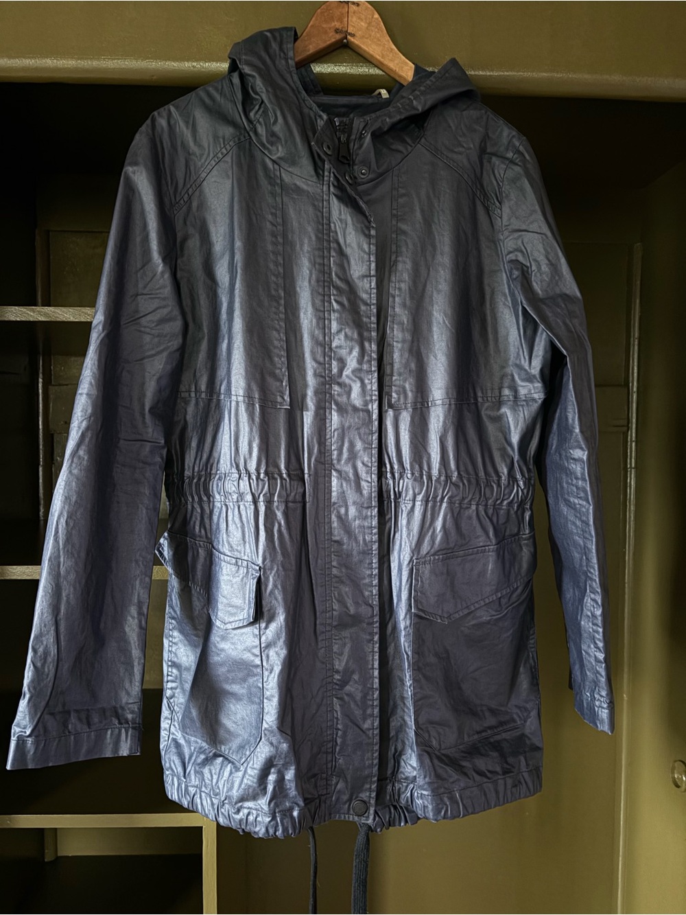 Marc New York Women’s Navy Hooded Utility Jacket - Large